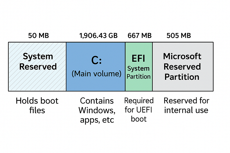 Windows Drive Partitions Explained: What Are All Those Small Sections on Your SSD?
